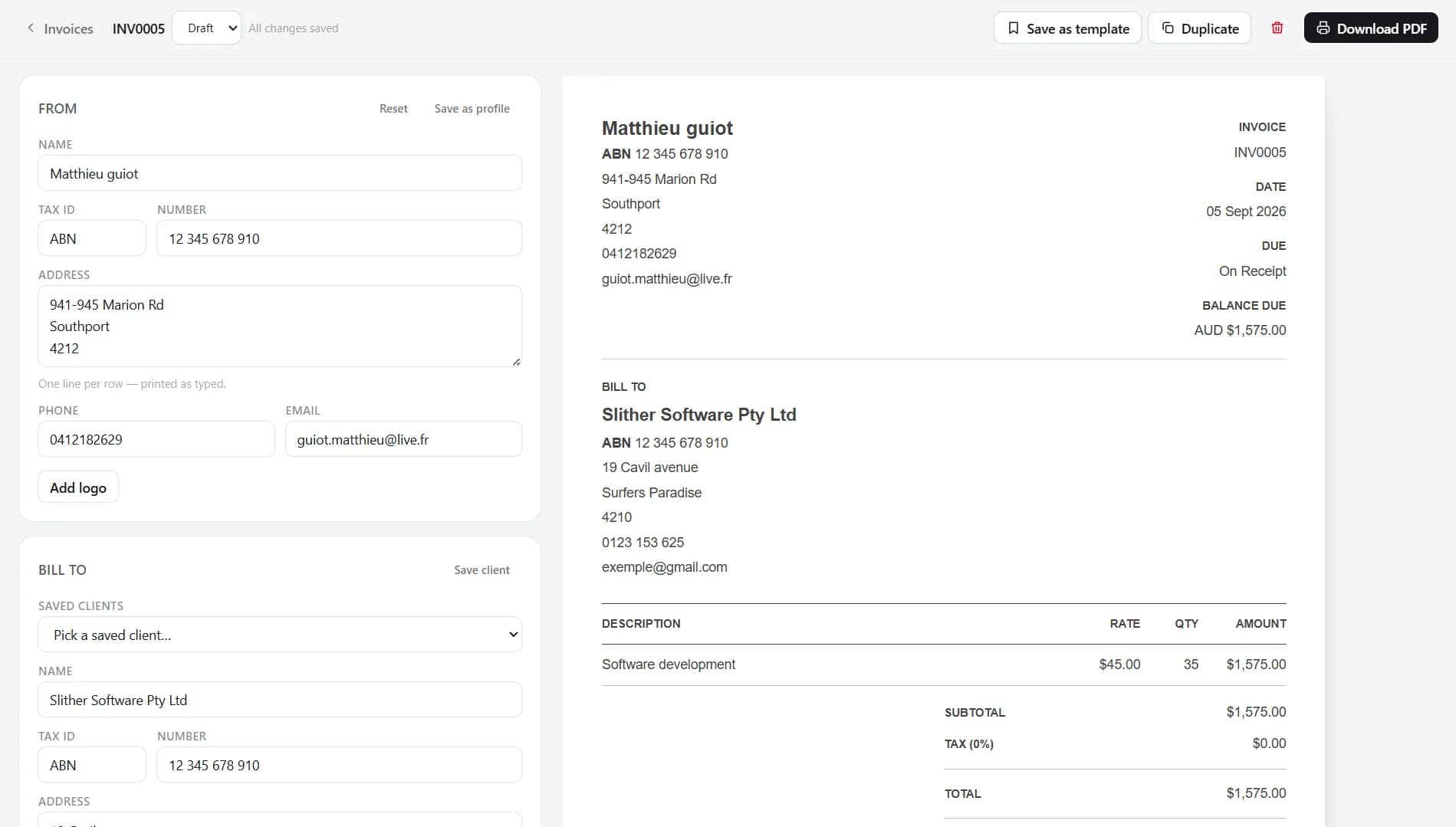 Invoice Maker